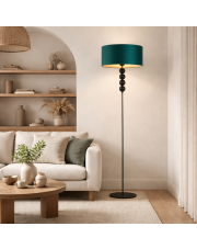 Srebrna lampa podłogowa do salonu BERMUDY GOLD w stylu urban jungle