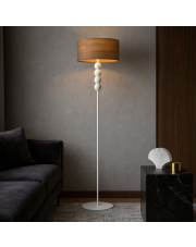 Biała lampa stojąca do salonu BERMUDY ECO z abażurem