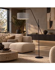 Lampa podłogowa regulowana szara BILBAO VELUR w stylu skandynawskim