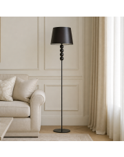 Klasyczna lampa podłogowa z brązowym abażurem do salonu SEUL