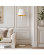 Biała lampa podłogowa glamour z abażurem ze złotym wnętrzem SEUL GOLD