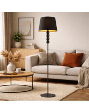 Czarna lampa stojąca z ozdobnymi kulami SEUL GOLD