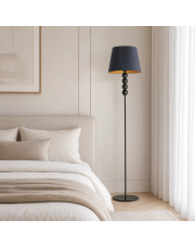 Srebrna lampa podłogowa glamour SEUL GOLD do sypialni