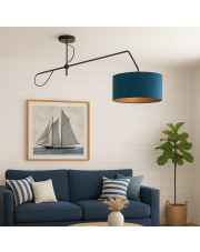 Czarna lampa sufitowa z welurowym abażurem RIO VELUR