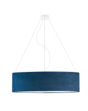 Geometryczna lampa wisząca PORTO VELUR fi - 80 cm - kolor granatowy