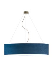 Elegancka lampa wisząca do salonu PORTO VELUR fi - 100 cm - kolor granatowy