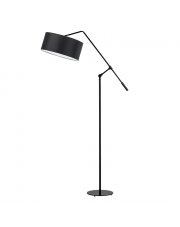 Czarna lampa stojąca z abażurem LIBERIA z regulowanym kątem padania światła
