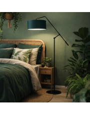 Regulowana lampa stojąca do sypialni LIBERIA w kolorze butelkowej zieleni