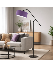 Fioletowa lampa stojąca z regulacją LIBERIA w stylu art deco