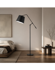 Lampa podłogowa czarna regulowana FOYA