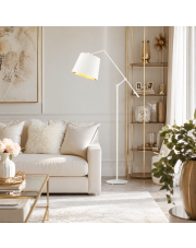 Nowoczesna lampa podłogowa z regulowanym ramieniem FOYA GOLD w stylu glamour