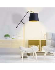 Eklektyczna lampa podłogowa do salonu FOYA GOLD z regulacją kąta padania światła