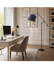 Eklektyczna lampa podłogowa do salonu FOYA GOLD z regulacją kąta padania światła