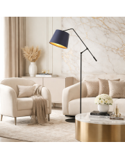 Eklektyczna lampa podłogowa do biura FOYA GOLD z regulacją kąta padania światła