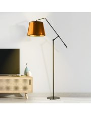 Miedziana lampa podłogowa w stylu loftowym FOYA MIRROR