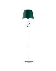 Lampa podłogowa w stylu urban jungle FOGO abażur zieleń butelkowa stożek LED E27