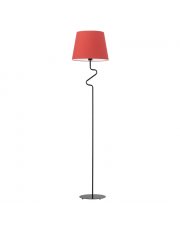 Stojąca lampa do sypialni FOGO w kolorze czarno-czerwonym
