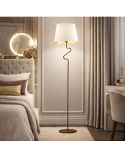 Lampa stojąca do sypialni biała do czytania FOGO GOLD w stylu glamour