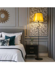 Czarno złota lampa podłogowa glamour FOGO MIRROR