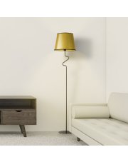 Czarno-złota lampa podłogowa do salonu FOGO MIRROR