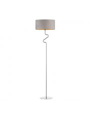 Szara lampa stojąca w stylu scandi MORONI VELUR