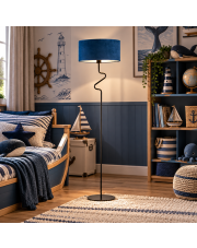 Klasyczna lampa stojąca z ozdobnym elementem w kształcie fali MORONI VELUR