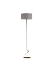 Designerka lampa stojąca z szarym abażurem JERSEY VELUR