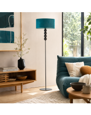 Nowoczesna lampa stojąca z oryginalnym stelażem BERMUDY VELUR lampa podłogowa z kulkami i abażurem