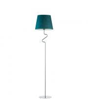 Srebrna lampa stojąca o ciekawej formie fali FOGO VELUR