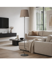 Lampa stojąca do salonu obok sofy SURAT beżowy abażur stożek