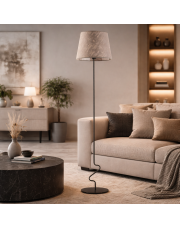 Elegancka lampa stojąca do salonu SURAT na czarnym stelażu