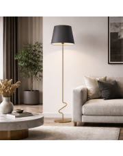 Brązowa lampa stojąca do salonu SURAT w stylu klasycznym