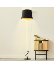 Czarna lampa stojąca do czytania w salonie SURAT GOLD