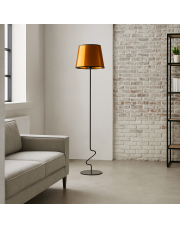 Lampa podłogowa loft z miedzianym abażurem SURAT MIRROR