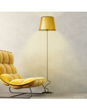 Czarno-złota lampa podłogowa w stylu glamour SURAT MIRROR
