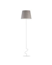 Skandynawska lampa stojąca z szarym abażurem SURAT VELUR