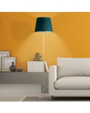 Srebrna lampa podłogowa do salonu SURAT VELUR