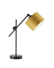 Designerska lampa stołowa na regulowanym ramieniu MALI z musztardowym kloszem
