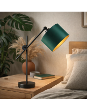 Srebrna lampka stołowa w stylu urban jungle MALI GOLD z regulowanym ramieniem do czytania