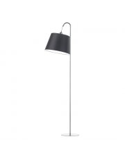 Czarna lampa stojąca do salonu łukowa TALLIN