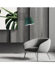 Lampa podłogowa z kloszem z tkaniny w kolorze butelkowej zieleni TALLIN