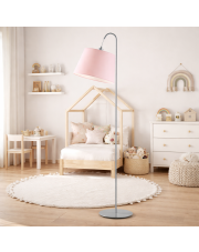 Lampa stojąca z różowym abażurem do pokoju dziewczynki TALLIN