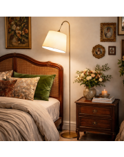 Klasyczna lampa podłogowa na złotym stelażu TALLIN