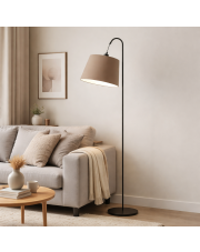 Elegancka lampa stojąca do salonu TALLIN z beżowym abażurem