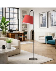 Nowoczesna lampa podłogowa z czerwonym abażurem TALLIN