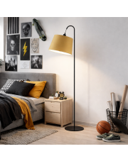 Musztardowa lampa podłogowa do salonu TALLIN