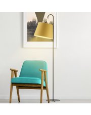 Musztardowa lampa podłogowa do salonu TALLIN