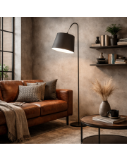 Klasyczna lampa stojąca do czytania w salonie TALLIN w kolorze brązowym