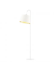 Biała lampa stojąca z abażurem ze złotym wnętrzem TALLIN GOLD