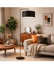 Czarna lampa stojąca do nowoczesnego salonu w stylu industrialnym BOLIVIA